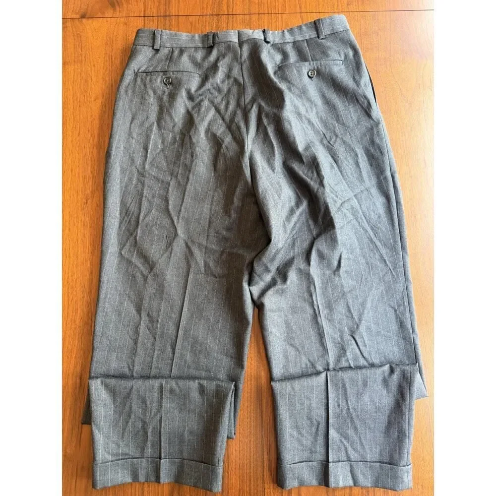 Lauren Ralph Lauren Men's Total Comfort Grey Pinstripe Dress Pants - Size 36x32